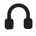 Illustration of Black Headphone Icon , Flat icon, Earphone, Headphone, Sound, Music