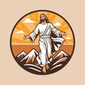 Happy Ascension Day of Jesus Christ Logo Vector Illustration