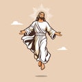 Happy Ascension Day of Jesus Christ Logo Vector Illustration