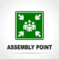 Assembly point green sign Royalty Free Stock Photo