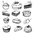 Illustration of assorted desserts including cakes cupcakes and pastries Royalty Free Stock Photo