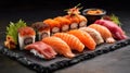 Illustration of assorted sushi Royalty Free Stock Photo