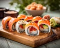 Illustration of assorted sushi Royalty Free Stock Photo