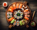 Illustration of assorted sushi. Royalty Free Stock Photo