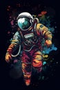 Illustration of an astronaut in a spacesuit in space, Generative AI 1 Royalty Free Stock Photo