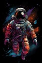 Illustration of an astronaut in a spacesuit in space, Generative AI 2 Royalty Free Stock Photo
