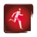 Athletics stripy icon, one man running