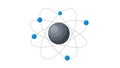 Electron paths are evenly spread resembling the Bohr model of atomic Royalty Free Stock Photo