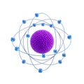 Illustration of an atom with electrons orbiting the nucleus Royalty Free Stock Photo