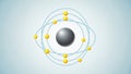 Electrons follow elliptical paths around the nucleus, depicted Royalty Free Stock Photo