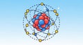 Illustration of Atomic Structure with Electron Orbits and Nucleus Royalty Free Stock Photo