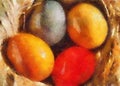 Illustration; attractive easter eggs