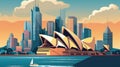 An illustration of an Australian cityscape generative AI