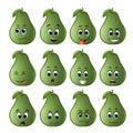 Avocado with different emoticons