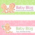 Banner for blog. Babies talk. Little child play.