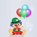 Baby clown with balloons