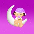 Baby female on the moon