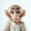 An illustration of a baby monkey with a funny expression, isolated on a transparent background Royalty Free Stock Photo