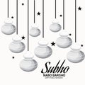 Bengali New Year Subho Nabo BarshoHappy Pohela Boishakh a mud pot fill with rasgulla.