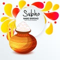 Bengali New Year Subho Nabo BarshoHappy Pohela Boishakh a mud pot fill with rasgulla.