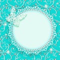 background card with flower lace and delicate butte