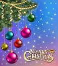 background christmas card with branches of Christma