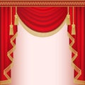 background with red velvet curtain with tassels Royalty Free Stock Photo