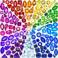 Illustration background of rich variety of colors of natural gemstones