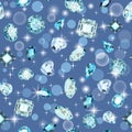 background seamless shiny gems of different cuts