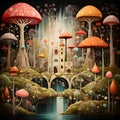 Illustration background of whimsical forest