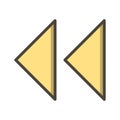 Illustration Backward Arrows Icon For Personal And Commercial Use.