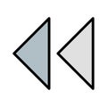 Illustration Backward Arrows Icon For Personal And Commercial Use.