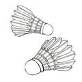 Illustration with badminton. Sketch with rollers for the game. Royalty Free Stock Photo