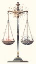 Illustration of a balance scale symbolizing gender equality concepts Royalty Free Stock Photo