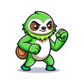 Illustration of Balanced Sloth Boxing Royalty Free Stock Photo