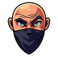 Bald man head esports Logo Royalty Free Stock Photo