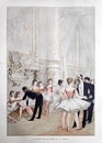 Illustration of Ballerina in a dance room at the opera