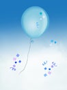 balloon with blue confetti for gender party