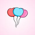 Illustration balloon happy birthday collection illustration vector