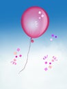 balloon with pink confetti for gender party