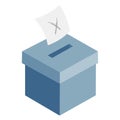 Ballot box with ballot paper