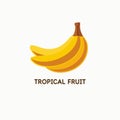 Illustration of a banana in a flat style. Isolated image on a light background. Vector icon. Royalty Free Stock Photo