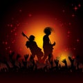 Illustration of band of musician performing Royalty Free Stock Photo