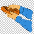 Illustration for Bankrupt lost money, Man Opening His Wallet at transparent effect background