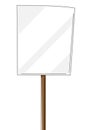 Illustration of banner. Blank demonstration poster. Picket sign or with wooden stick.