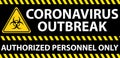 Illustration of a banner warning about coronavirus outbreak