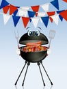 Illustration of barbecue party for 4th of july