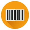 Barcode circle flat orange icon