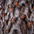Bark of a tree in the park, close-up
