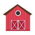 Illustration with a barn for grain and hay. Cartoon style illustration